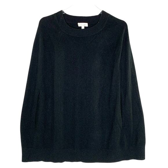 Neiman Marcus L Womens Black Cashmere Shawl Shrug Sweater Pull Over Luxury - Picture 1 of 9